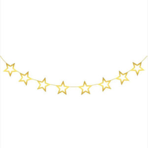 Паперова гірлянда зірки глянцеві золоті