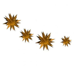 Паперова гірлянда зірки золоті 3D 2м