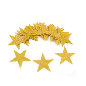 Паперова гірлянда штора зірки золото