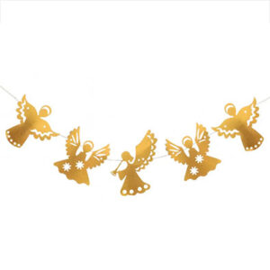 Паперова гірлянда янголи золоті 9шт