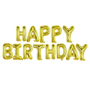 Фольгована гірлянда Happy Birthday золоті літери
