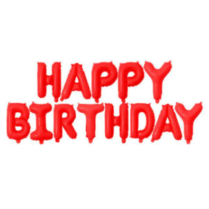 Фольгована гірлянда Happy Birthday червоні літери