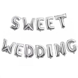 Фольгована гірлянда SWEET WEDDING срібні літери