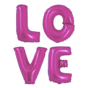 Фольговане слово LOVE малинова 100см G