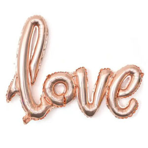 Фольговане слово love рожеве золото