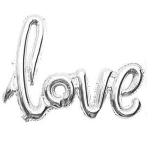 Фольговане слово love срібло