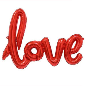 Фольговане слово love червоне