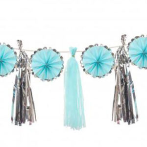 Гірлянда з кісточками блакитна - срібна