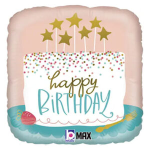 Квадрат Happy Birthday - торт з зірками G