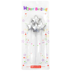 Набiр свiчок - Зірки срібні 4шт