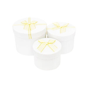 Кругла біла з бантом 120*85