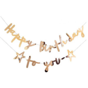 Паперова гірлянда  Happy Birthday to you золото