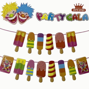 Паперова гірлянда клоуни і морозиво