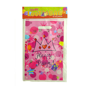 Подарунковий пакет поліпропіленовий HAPPY PARTY рожевий 10шт