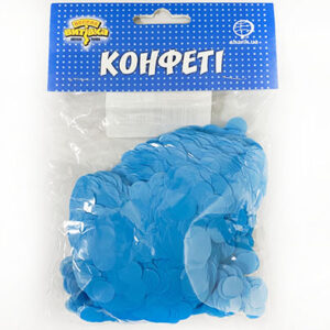 Конфеті кружечки блакитні 1,2см 100г