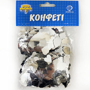 Конфеті серце срібло 1,5см 100г