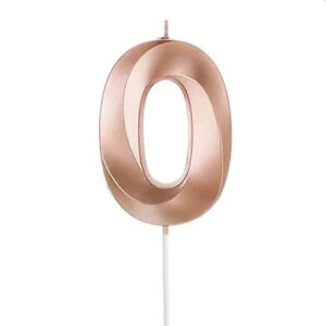 Свічка 7см - Рожево золота грань "0"