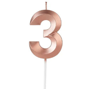 Свічка 7см - Рожево золота грань "3"