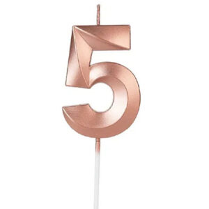 Свічка 7см - Рожево золота грань "5"