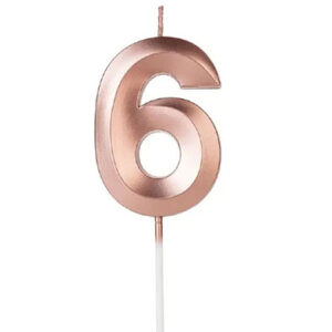 Свічка 7см - Рожево золота грань "6"