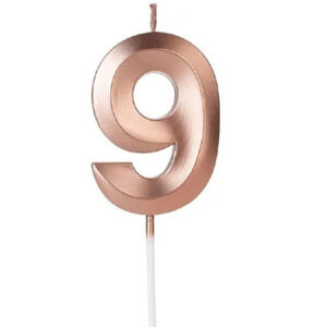 Свічка 7см - Рожево золота грань "9"