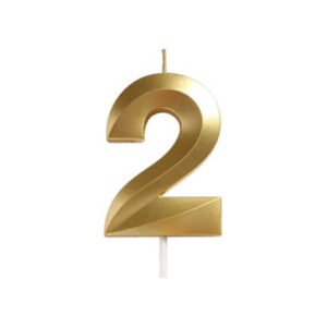 Свічка міні 5см - Золота грань "2"