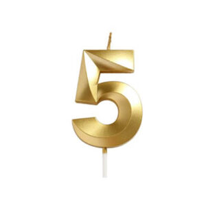 Свічка міні 5см - Золота грань "5"
