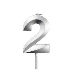 Свічка міні 5см - Срібна грань "2"