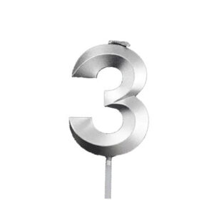 Свічка міні 5см - Срібна грань "3"