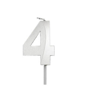 Свічка міні 5см - Срібна грань "4"