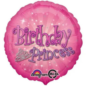 Круг Birthday Princess - рожеве з короною An