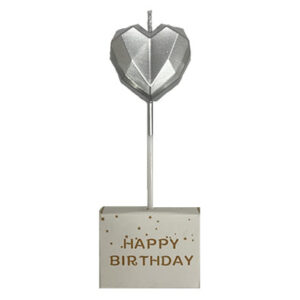 Свічка Серце градієнт срібло 3см