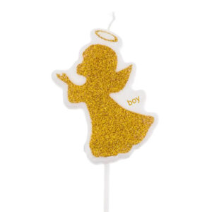 Свічка для торта Янгол Boy золото 4х7см