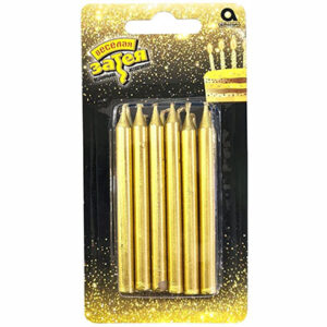 Свічки для торту золотисті 8см 12шт