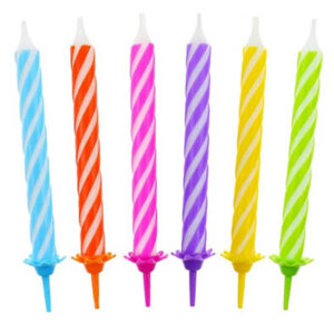 Свічки з підставками спіральний візерунок 12шт 8см GoDan