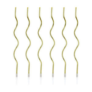 Свічки закручені золоті 16см 6шт Rainbow