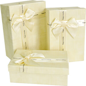 Прямокутні молочні коробки з бантом Happy everyday