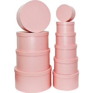 Кругла рожева коробка 18.5*18.5*8.7см