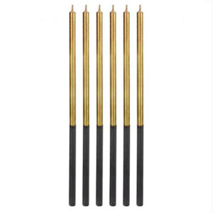 Свічки Platinum  золоті вис 14см 6 шт