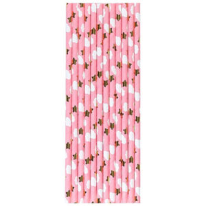 Трубочка для коктейлю Дитячі мрії рожеві 12шт