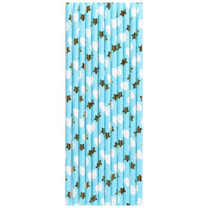 Трубочки для коктейлю Дитячі Мрії блакитні 12шт