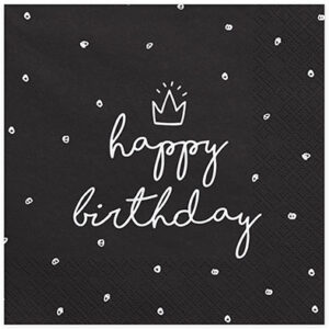 Серветки паперові Happy Birthday чорні 33см PD