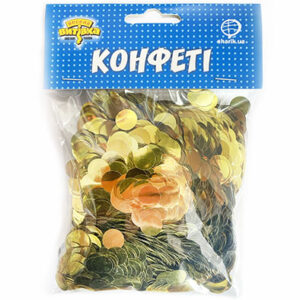 Конфеті кружечки золото 1,2см 100г
