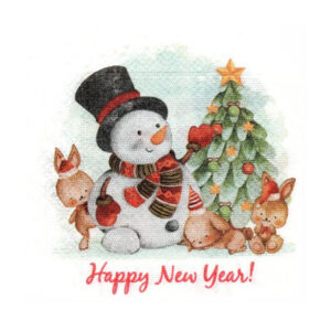 Серветки святкові паперові Happy New Year сніговик