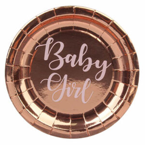 Тарілки  одноразові рожеве золото baby girl 18см 8шт
