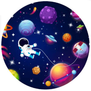 Тарілки одноразові паперові Космос 18см 10шт