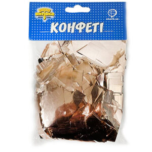 Конфеті прямокутні рожеве золото 100г