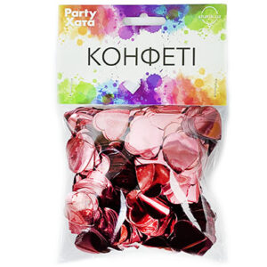 Конфеті серця червоне металік 2,5см 100г