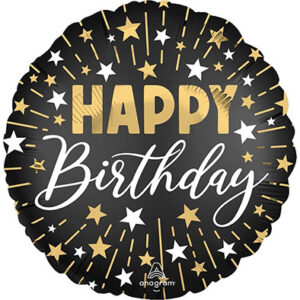 Круг Happy Birthday Золотистий зірковий вибух США An