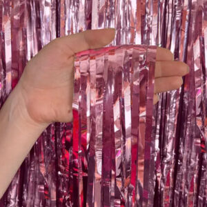 Штора фольгована рожева металік 1*2м